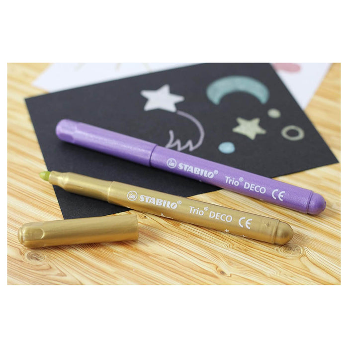 STABILO Trio DECO Fibre-Tip Metallic Pens (8 Pack)
