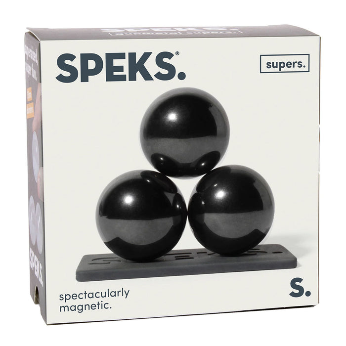 Speks Supers Spectacularly Magnetic Gunmetal Black Balls (3 Pack)
