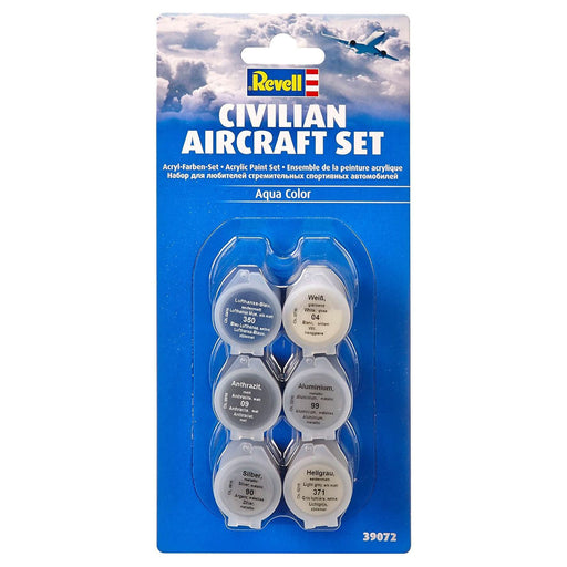 Revell Civilian Aircraft Set Aqua Colour Acrylic Model Paint (6 Pack)
