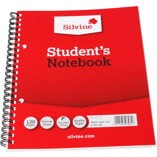Silvine Student's Notebook Wire Bound 120 Pages