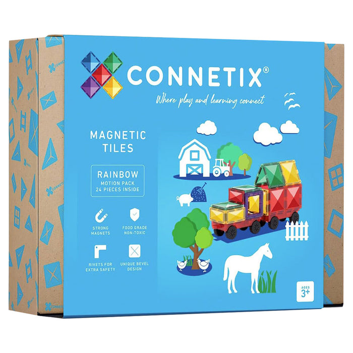 Connetix Magnetic Tiles Rainbow Motion Pack 24 Pieces