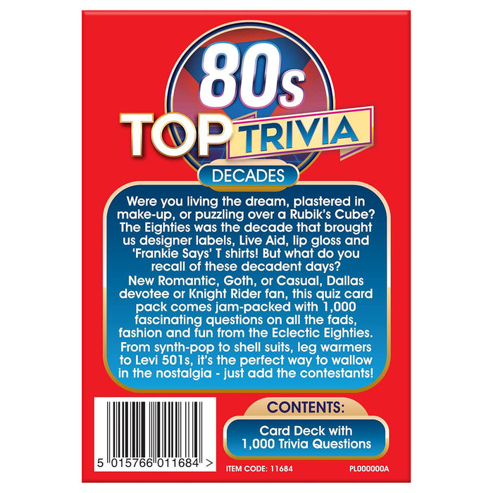 Top Trivia Decades 80s Card Game