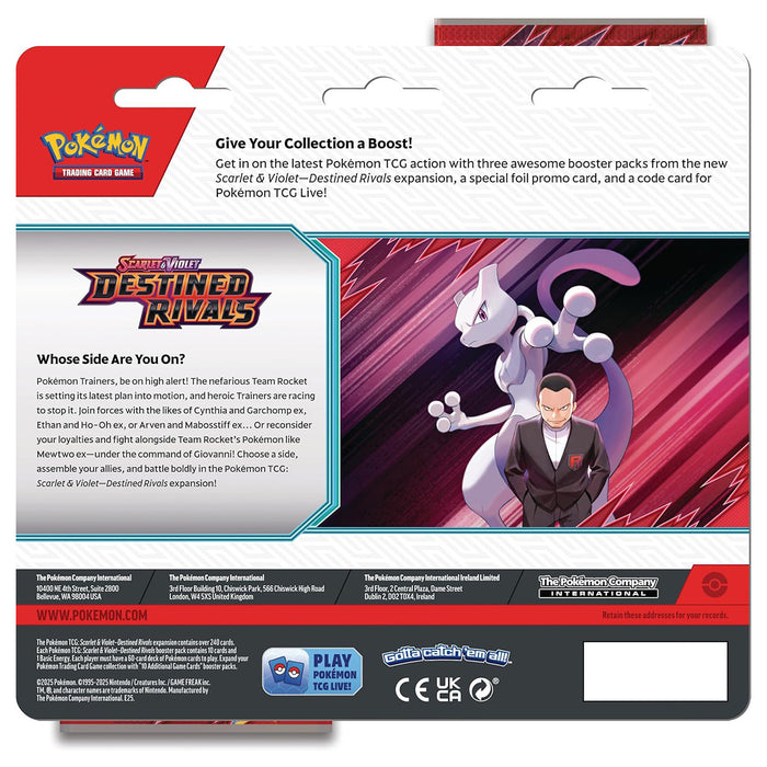 Pokémon TCG: Scarlet & Violet: Destined Rivals 3 Pack Blister