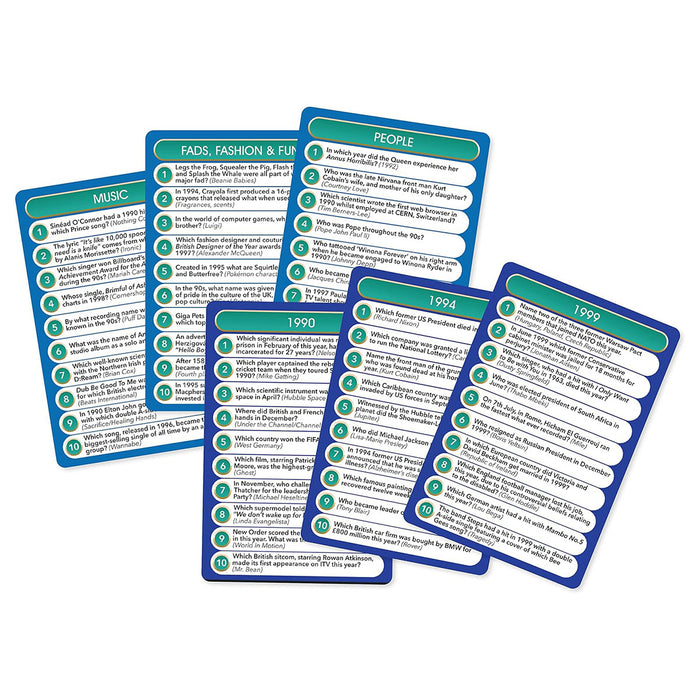 Top Trivia Decades 90s Card Game