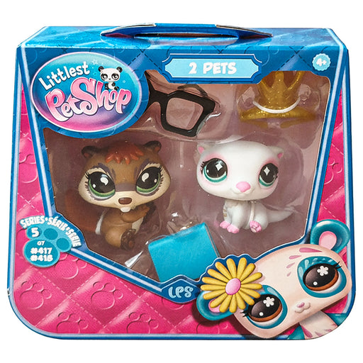 Littlest Pet Shop 2 Pets Series 5 G7 #417 Beaver & #418 Otter Figures