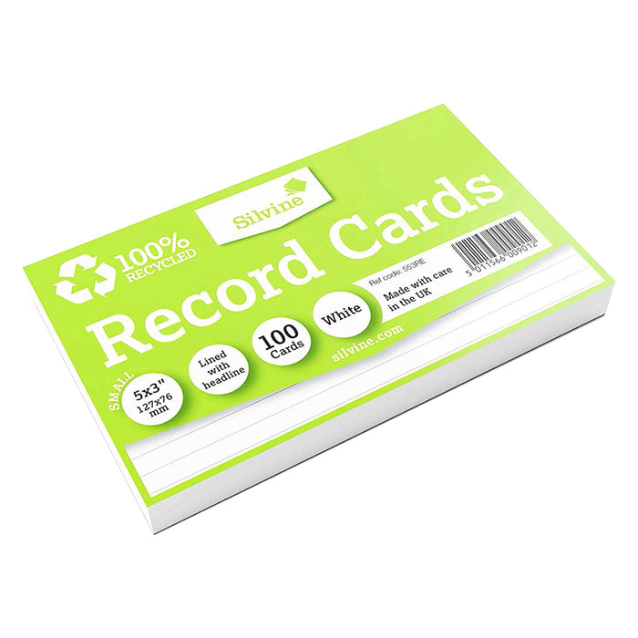 Silvine Record Cards 100% Recycled
