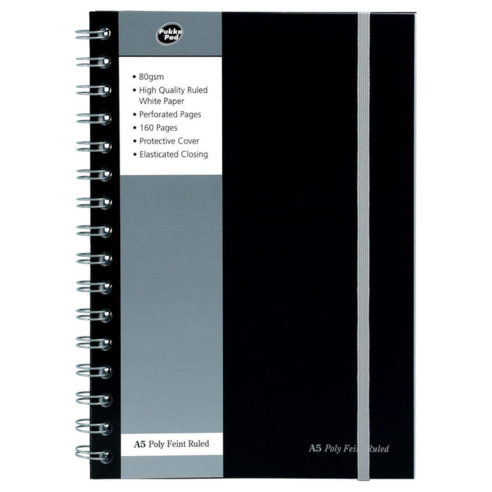 Pukka Pad A5 Black Poly Jotta 160 Pages