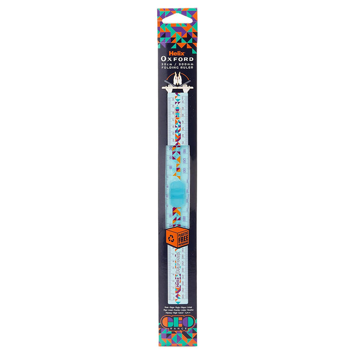 Helix Oxford Geo 30cm Folding Ruler - Orange