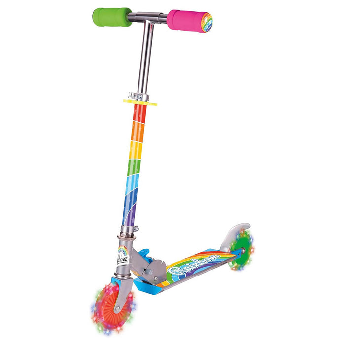 Ozbozz Rainbow In-Line Scooter with Motion Activated Light-Up Wheels