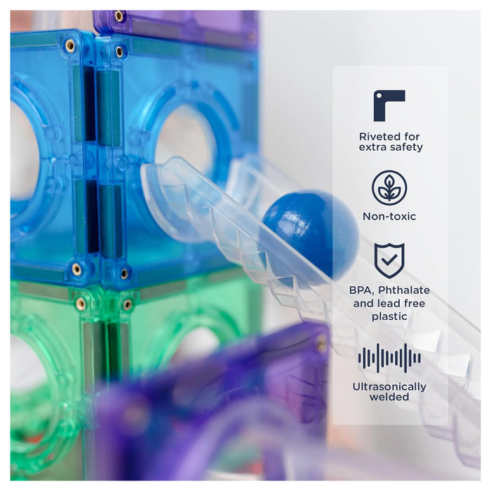 Connetix Magnetic Tiles Rainbow Ball Run Pack 92 Pieces