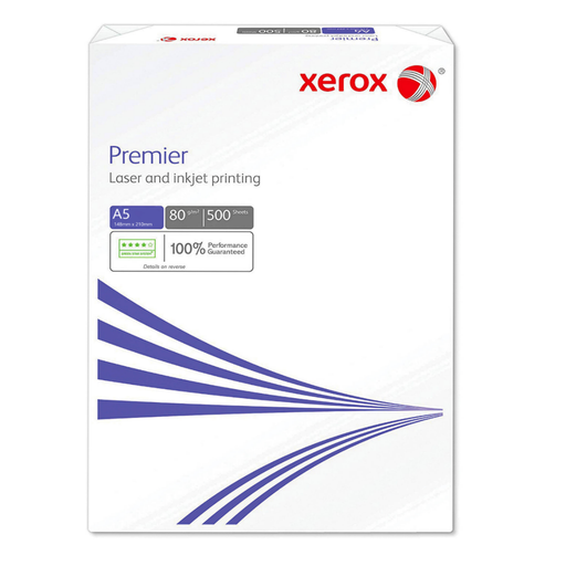Xerox Premier Laser and Ink Jet Printing A5 Paper 80gsm 500 Sheets