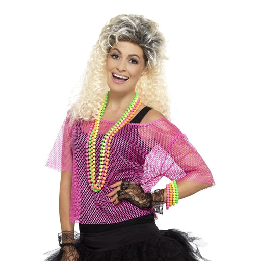 Smiffys Neon Pink Fishnet Top Large-XL