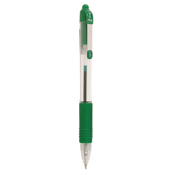 Zebra Pen Z Grip Green Pens Ballpoint set 12 Pens in Pack 