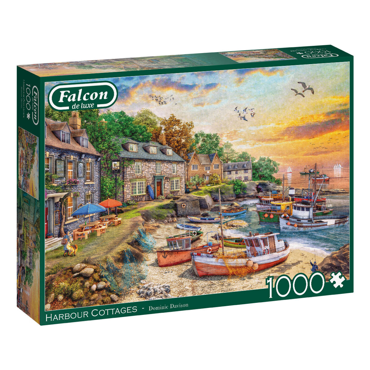 Falcon de luxe 'Harbour Cottages' 1000 Piece Jigsaw Puzzle — Booghe