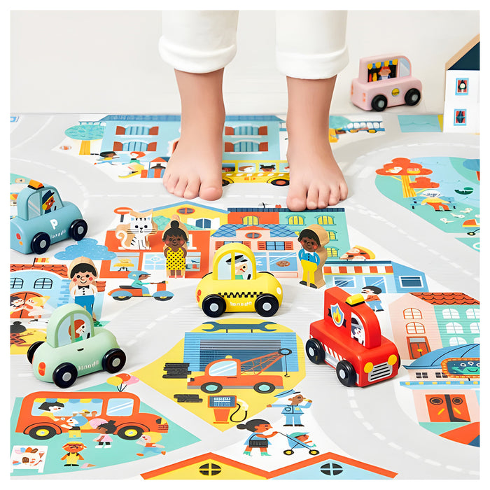 Janod Cross Roads City Wooden Green Car