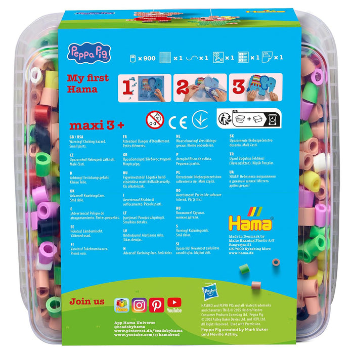 My First Hama Peppa Pig Maxi Tub 900 Beads with Baby Evie