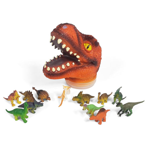 Dinosaur T-Rex Head Tub with Small Dino Figures