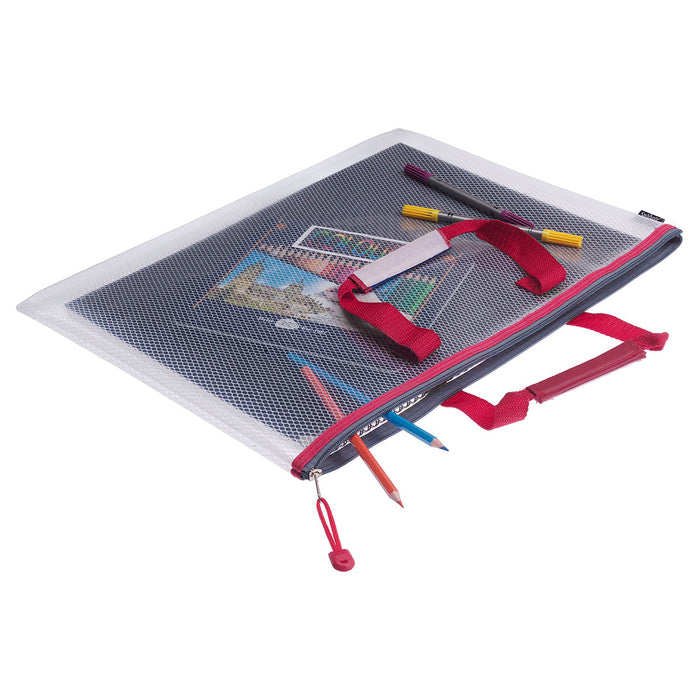 Snopake EVA Mesh Project Zippa Bag A4++ Red