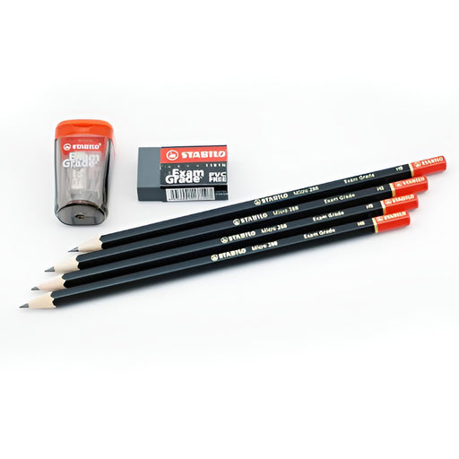 STABILO Exam Grade HB Pencils, Eraser + Sharpener Set 