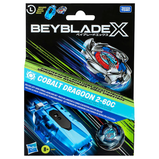 Beyblade X: Deluxe String Launcher & Cobalt Dragoon 2-60C Attack Type Set