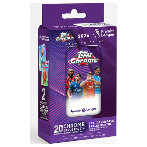 Topps Chrome 2026 Premier League Trading Cards Tin