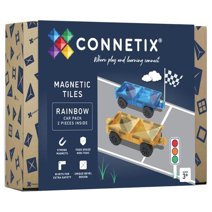 Connetix Magnetic Tiles Rainbow Car Pack 2 Pieces