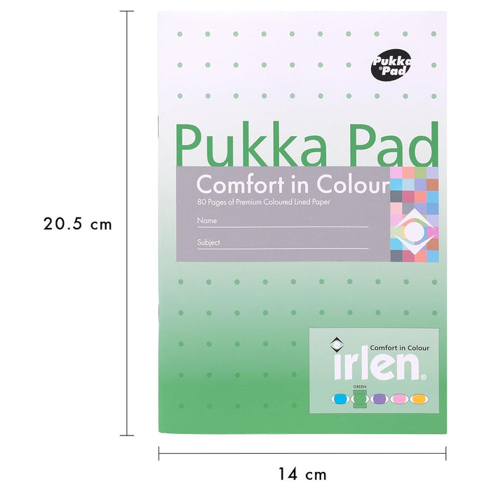 Pukka Pad Irlen Comfort in Colour Green A5 Notepad (5 Pack)