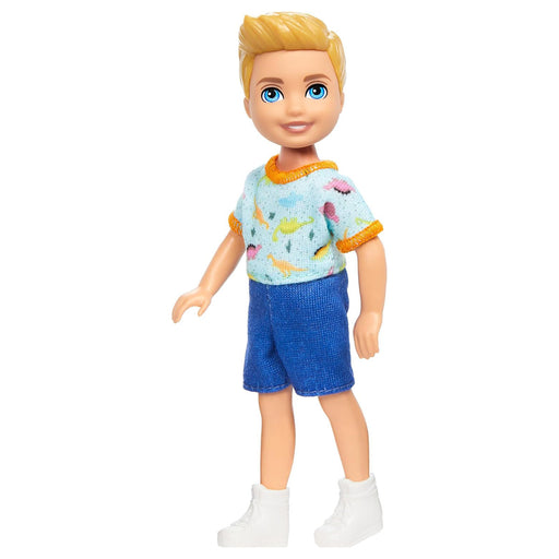 Barbie Chelsea Doll Small Boy Doll Wearing Removable One-Piece with Dino Print