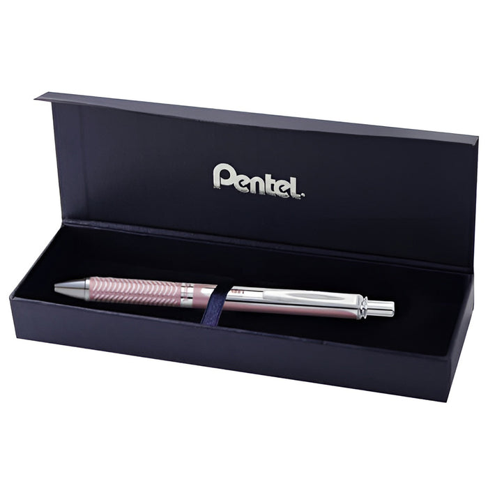 Pentel EnerGel Sterling BL407 Silver Rollerball Pen with Gift Box