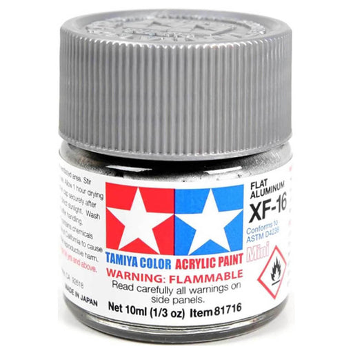 Tamiya Color Acrylic Paint Mini XF-16 Flat Aluminum