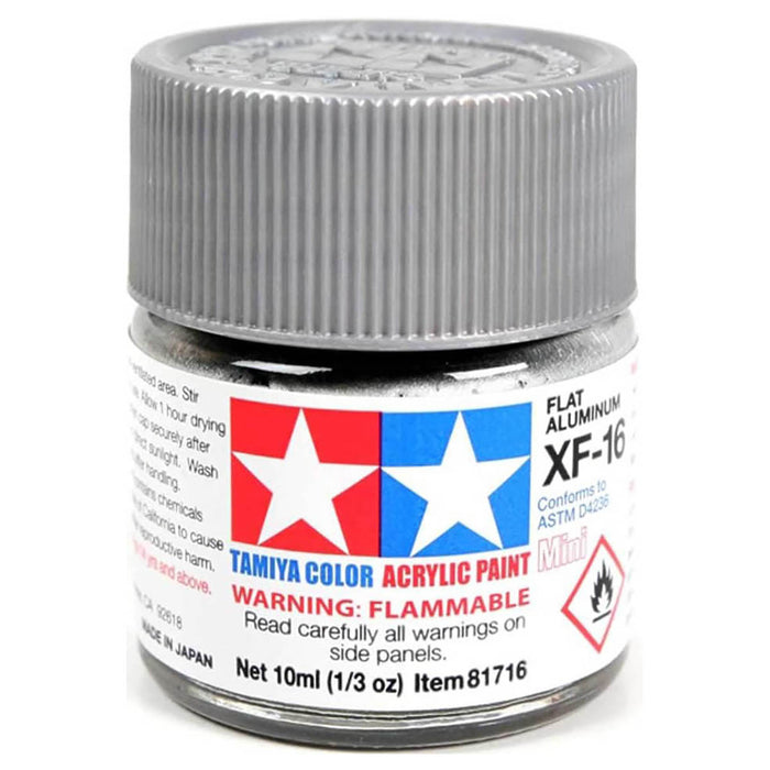 Tamiya Color Acrylic Paint Mini XF-16 Flat Aluminum