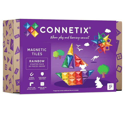 Connetix Magnetic Tiles Rainbow Starter Pack 60 Pieces