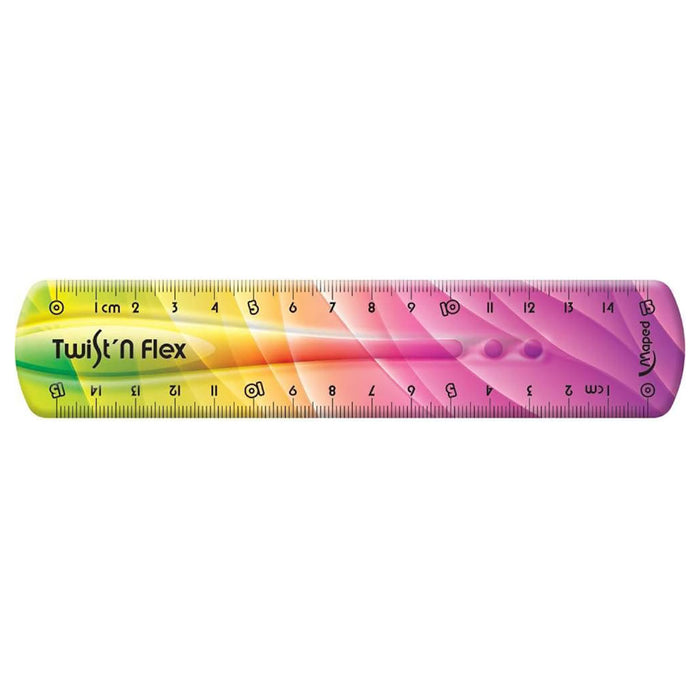 Helix Maped Ruler Twist'N Flex 15cm