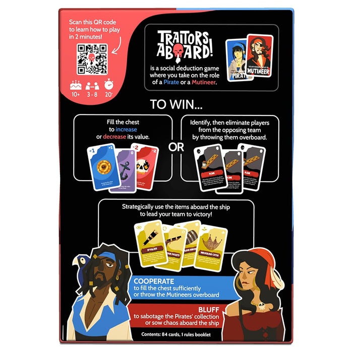 Traitors Aboard! Card Game with Free Pirate Hat