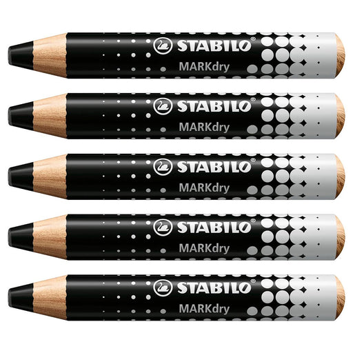 STABILO MARKdry Black Whiteboard Markers (5 Pack)