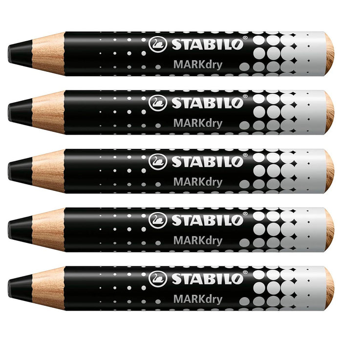 STABILO MARKdry Black Whiteboard Markers (5 Pack)
