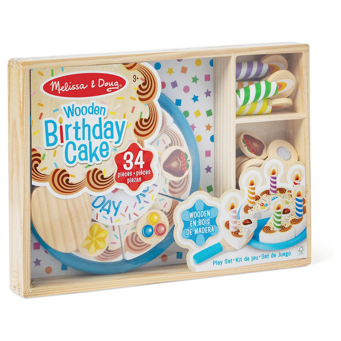 Melissa & Doug Wooden Birthday Cake Playset