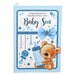 New Baby Son ;Teddy Bear with Baby Bottle' Greetings Card