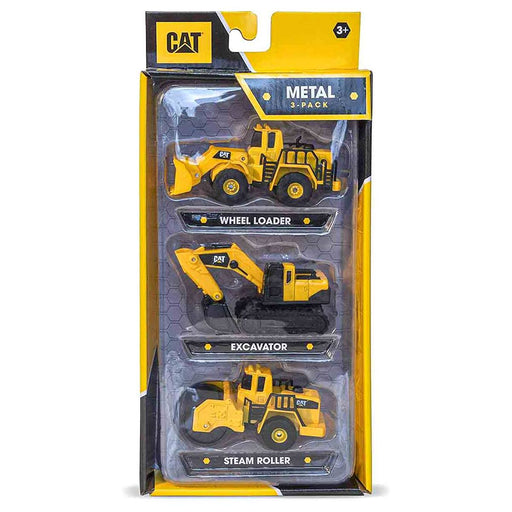 CAT Metal Wheel Loader, Excavator and Steam Roller (3 Pack)