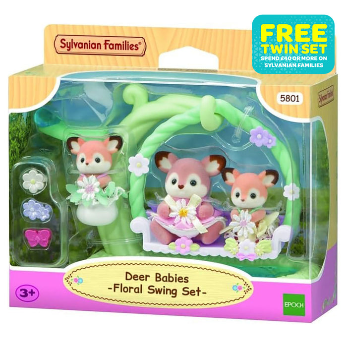 Sylvanian Families Deer Babies Floral Swing Set