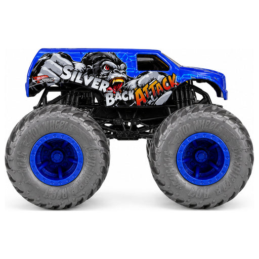 Hot Wheels Monster Trucks Stripes Earned Silver Back Attack Truck 2/4