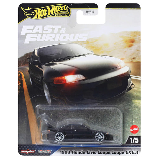 Hot Wheels Premier Fast & Furious: 1993 Honda Civic Coupe EXEJ1 1:64 Scale Car (1/5)