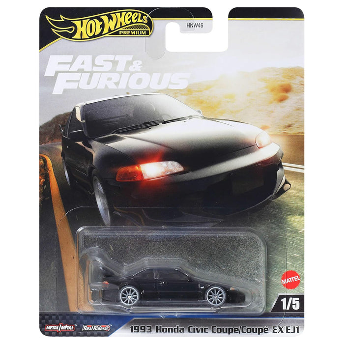 Hot Wheels Premier Fast & Furious: 1993 Honda Civic Coupe EXEJ1 1:64 Scale Car (1/5)