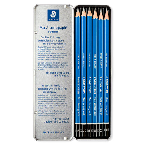 Staedtler Mars Lumograph Drawing Pencils 6 Piece Set Various Grades
