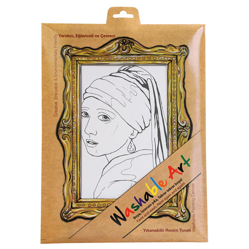 Washable Art Johannes Vermeer 'Girl with a Pearl Earring' Colouring Protective Mat