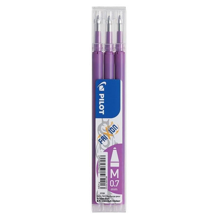 Pilot FriXion Ball & FriXion Clicker Erasable Rollerball M Purple Refills (3 Pack)