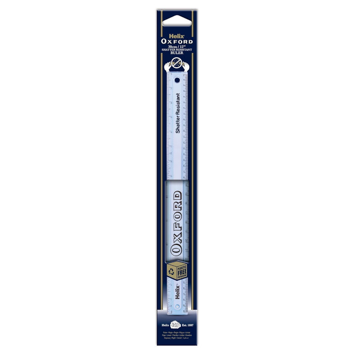 Helix Oxford Shatter Resistant Ruler 30cm
