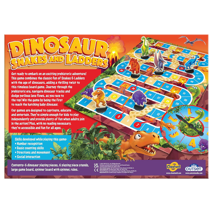 Dinosaur Snakes and Ladders Board Game