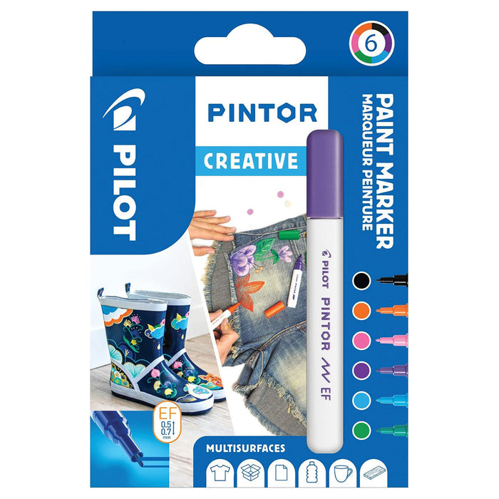 Pilot Pintor Paint Marker EF Bullet Tip Pens (6 Pack)