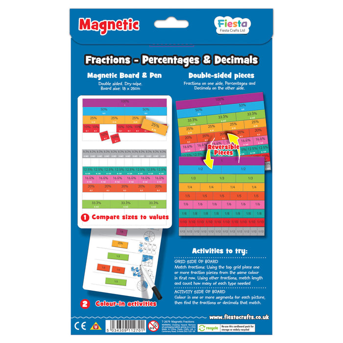 Fiesta Crafts Magnetic Fractions with Pecentages & Decimals Set